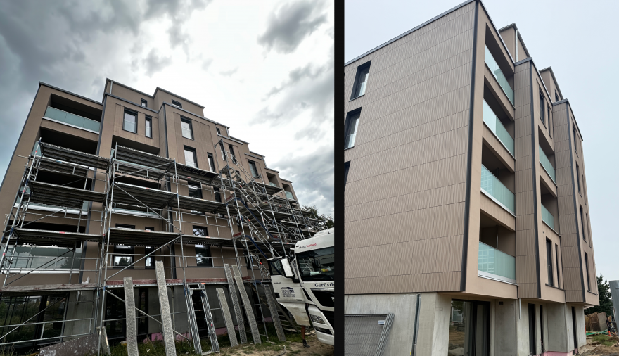 Projektbild 1, 09 | 25 Endspurt am Brecht Park # Wohngebäude am Brecht Park | Rostock – Evershagen