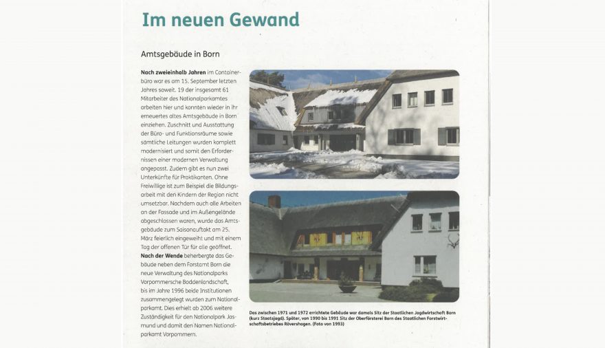 Projektbild 6, 03 | 26 Amtseinweihung # Nationalparkamt Vorpommern | Born am Darß