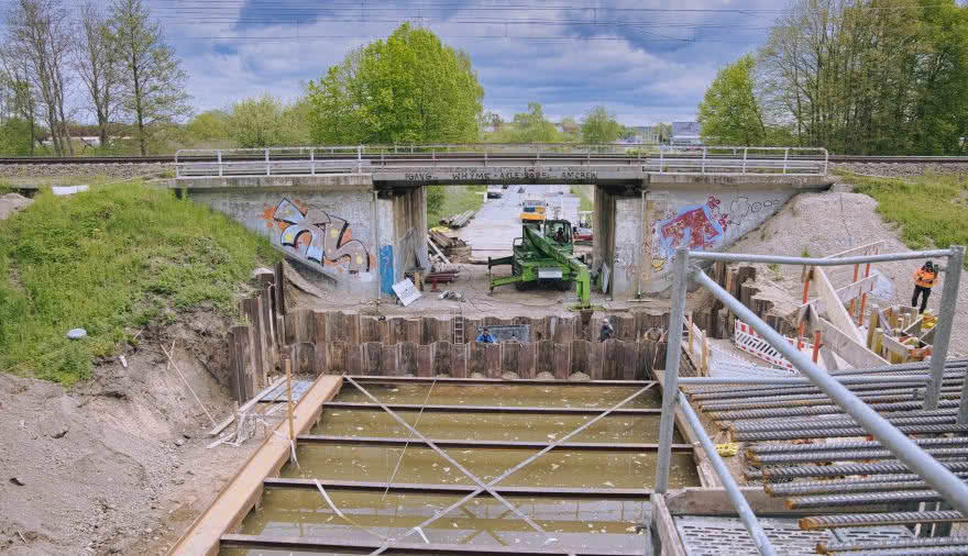 Projektbild 1, 05 | 21 Bautenstand # EÜ Wesenberger Chaussee | Neustrelitz