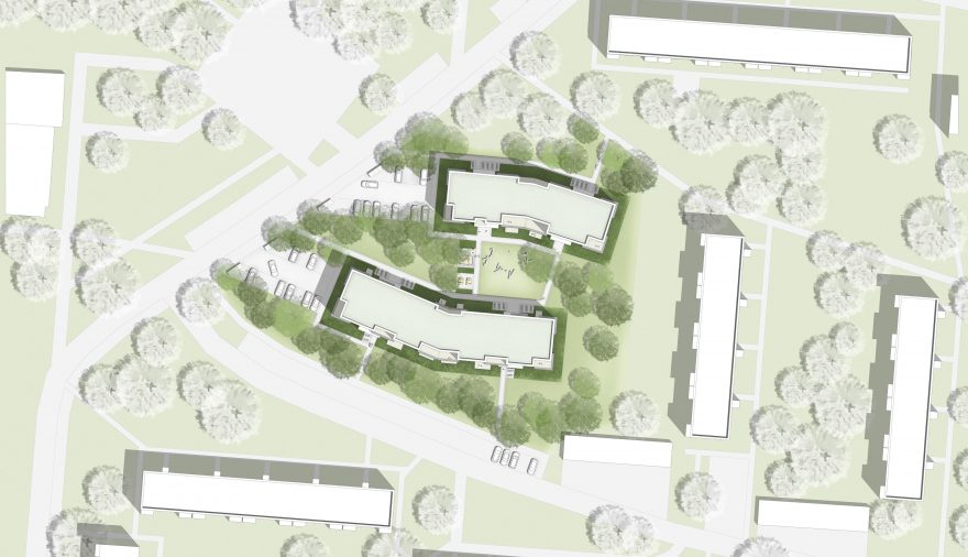 Projektbild 1, Neubau eines Wohnquartiers mit 50 Wohneinheiten   |   Rostock – Südstadt